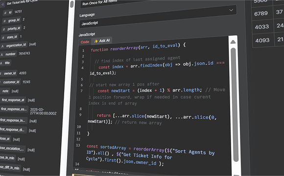 Логотип n8n на фоне иллюстрации автоматизации процессов